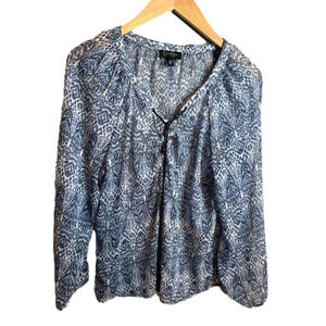 Jessica Simpson pastel paisley chiffon top - sz large